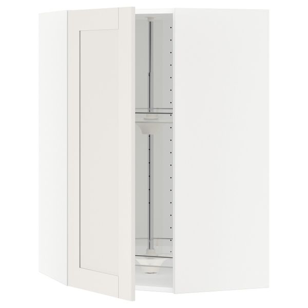 Угловой навесного шкаф с вращающейся секц, белый/Сэведаль белый 68x100 см IKEA METOD МЕТОД 192.230.29 - фото 1