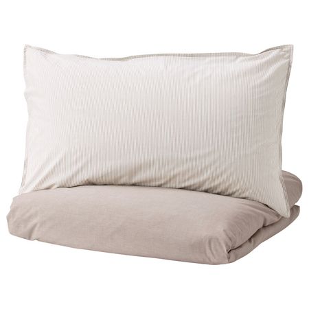 Пододеяльник и 1 наволочка, бежевый 150x200/50x70 см IKEA БЛОВИНДА 303.370.86