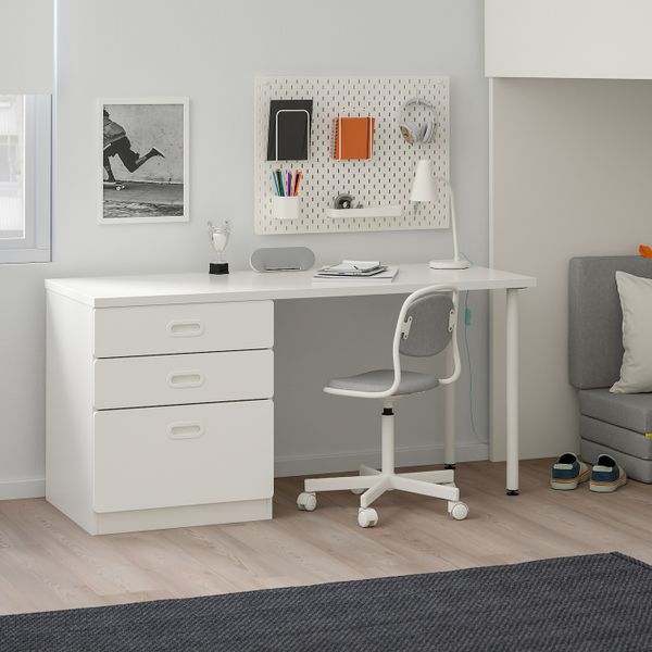 Кровать-чердак, 3 ящика, 2 дверцы, белый/белый 207x99x182 см IKEA СТУВА / ФРИТИДС 192.534.36 - схема-чертеж с размерами