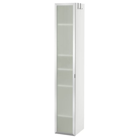 Шкаф высокий, белый/алюминий 30x38x179 см IKEA LILLÅNGEN ЛИЛЛОНГЕН 403.690.29