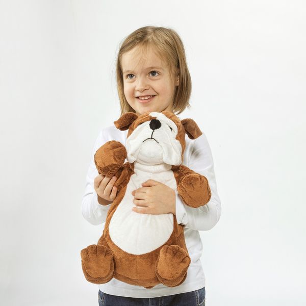 Мягкая игрушка, бульдог коричневый/белый IKEA КЛАППАР 204.412.05 - схема-чертеж с размерами