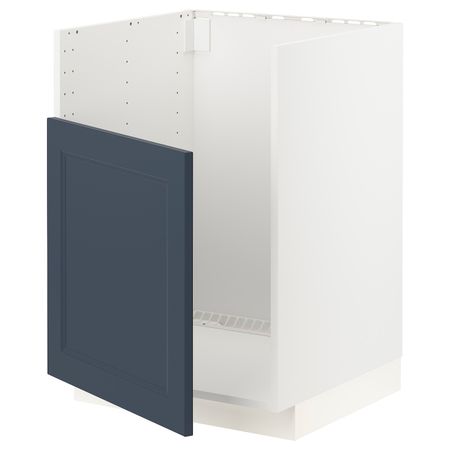 Шкаф под мойку БРЕДШЁН, белый Акстад/матовая поверхность синий 60x60 см IKEA METOD МЕТОД 194.460.15