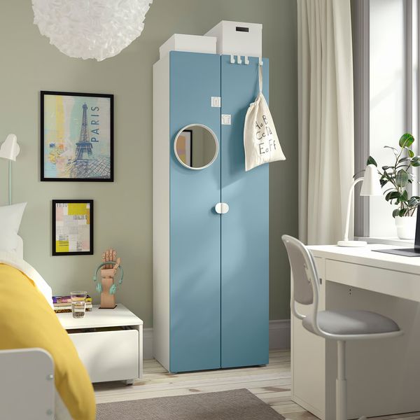 SMÅSTAD / PLATSA Гардероб - белый/синий 60x42x181 см - фото 2