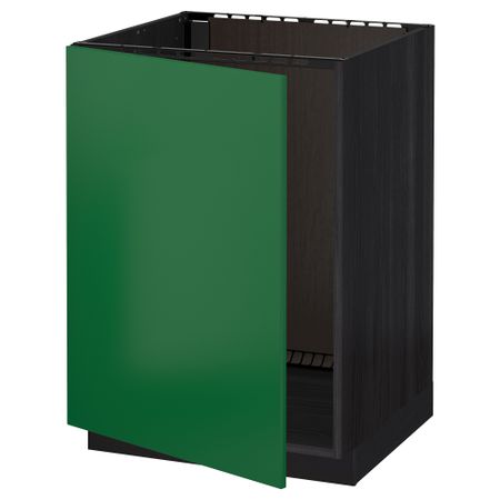 Напольный шкаф для раковины МЕТОД, черный, Флэди зеленый (60x60 см)
