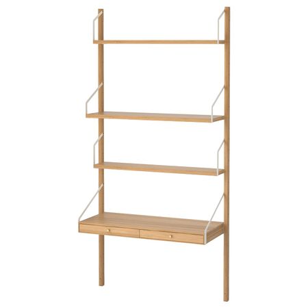 Рабочее место – комбинация, бамбук 86x35x176 см IKEA SVALNÄS СВАЛЬНЭС 492.051.18