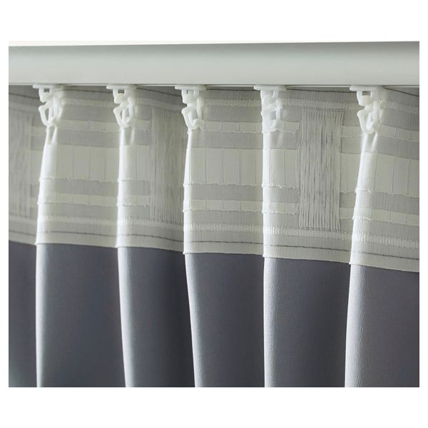 Гардины, блокирующие свет, 1 пара МАРЬЮН, серый (145x300 см) - фото 4