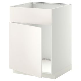 METOD Шкаф под мойку/дверь/фасад - белый/Veddinge белый 60x60 см