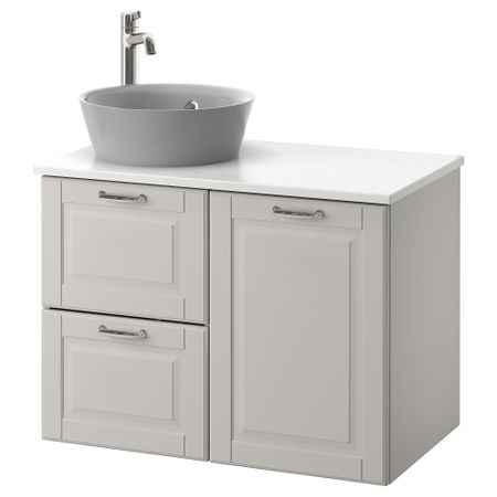 Шкаф со столешницей 40см раковина ГОДМОРГОН/ТОЛКЕН / КАТТЕВИК, серый