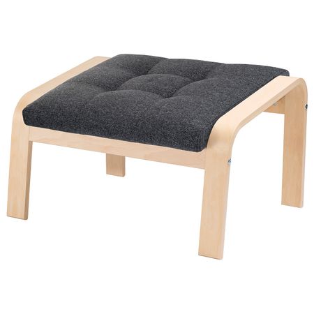Табурет для ног, березовый шпон/Гуннаред темно-серый IKEA POÄNG ПОЭНГ 794.372.25