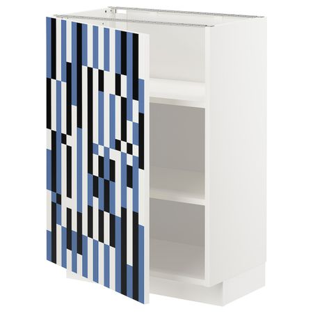 Напольный шкаф с полками, белый, Иттербин с печатным рисунком 60x37 см IKEA МЕТОД 092.870.07