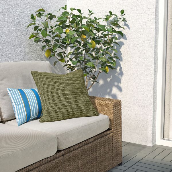 Чехол на подушку, для/дома/улицы, бежево-зеленый 50x50 см IKEA SÖTHOLMEN СЁТХОЛЬМЕН 804.794.79 - фото 2