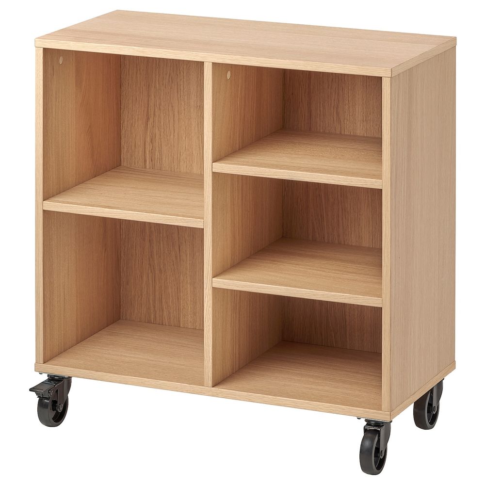 Стеллаж на колесиках, дубовый шпон 67x69 см IKEA RÅVAROR РОВАРОР 104.545.09 - фото 1