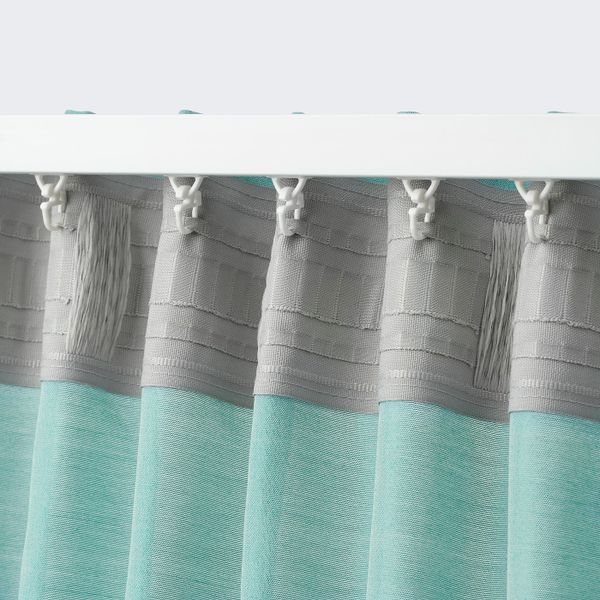 Гардины, 2 шт., бирюзовый 145x300 см IKEA HILJA ХИЛЬЯ 004.630.24 - фото 4