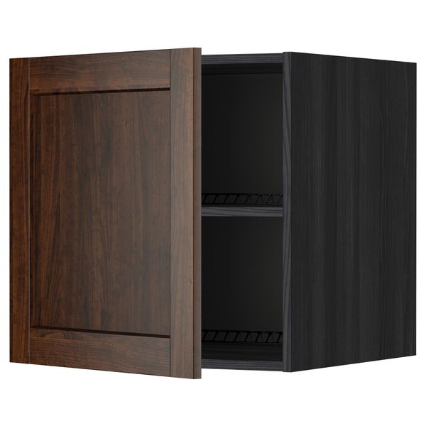 Верхний шкаф на холодильник, морозильник МЕТОД, черный, Эдсерум коричневый - схема-чертеж с размерами