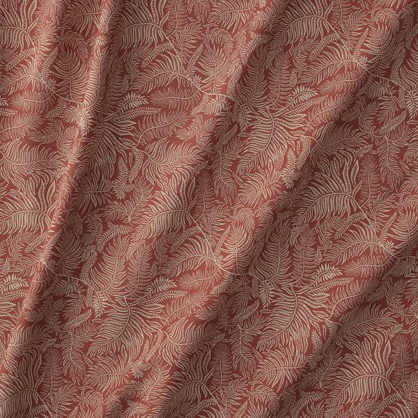 Гардины, 2 шт., темный коричнево-красный/орнамент «листья» 145x300 см IKEA HAKVINGE ХАКВИНГЕ 604.806.57 - фото 3