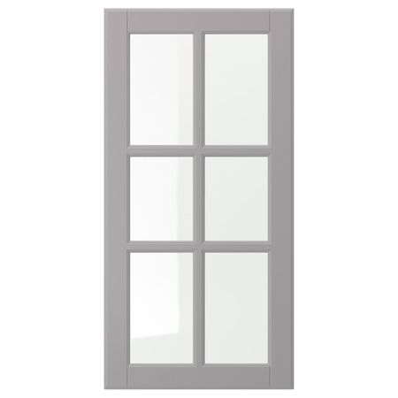 Стеклянная дверь, серый 40x80 см IKEA BODBYN БУДБИН 903.670.75