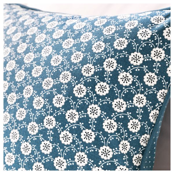 Чехол на подушку ЛЕВКОЙ, синий, белый (50x50 см) - фото 3