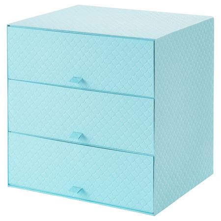 Мини-комод с 3 ящиками, голубой 31x26x31 см IKEA PALLRA ПАЛЬРА 804.439.18