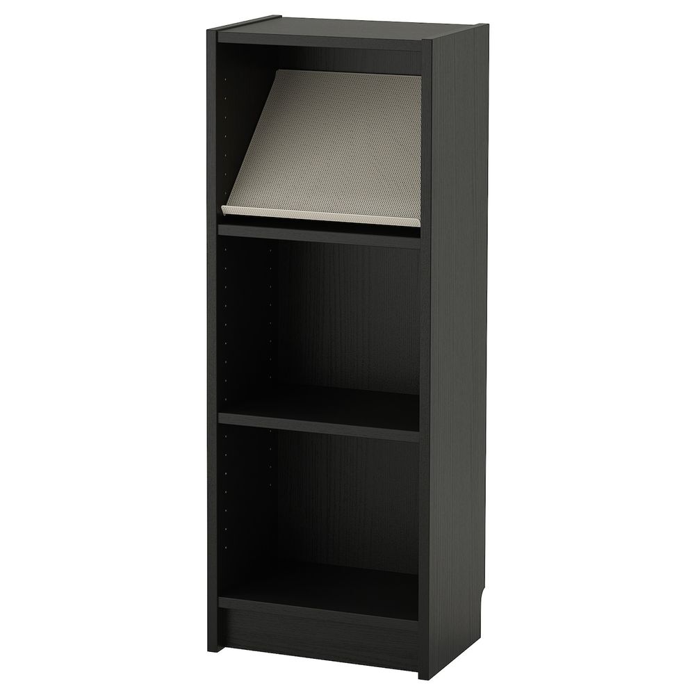 Стеллаж с наклонной полкой, черно-коричневый/бежевый 40x28x106 см IKEA BILLY БИЛЛИ / BOTTNA БОТТНА 292.792.14 - фото 1