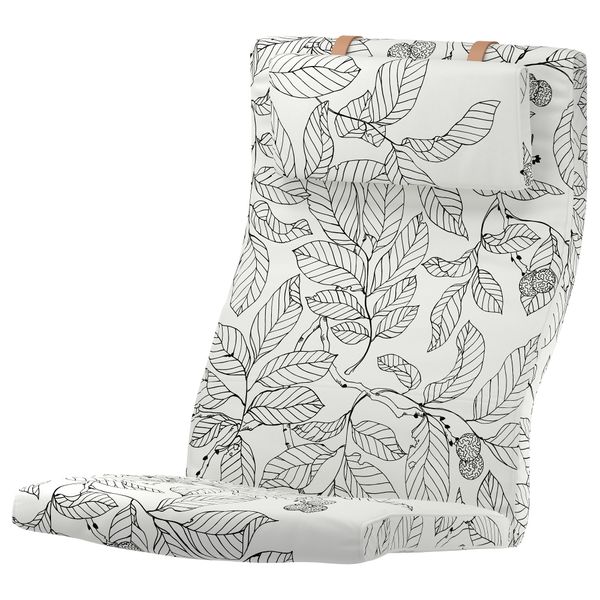 Подушка-сиденье на кресло ПОЭНГ, Висланда черный/белый - фото 1