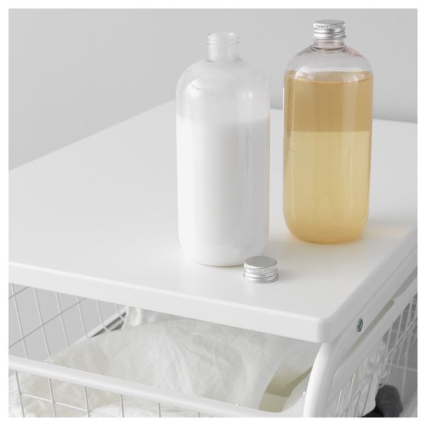 Рама, проволочная корзин, верхняя полка, колесики АЛЬГОТ, белый (41x60x78 см) - фото 3