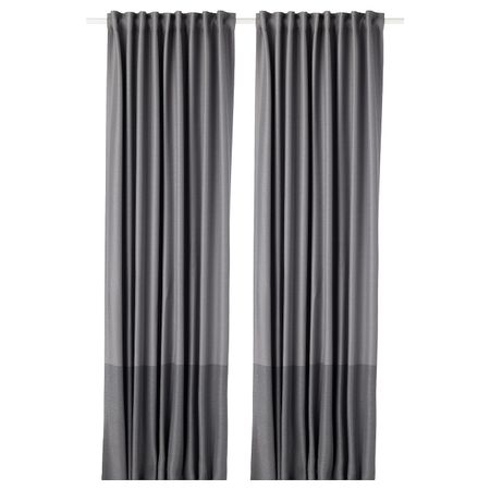 Затемняющие гардины, 2 шт., серый 145x300 см IKEA MARJUN МАРЬЮН 403.705.89