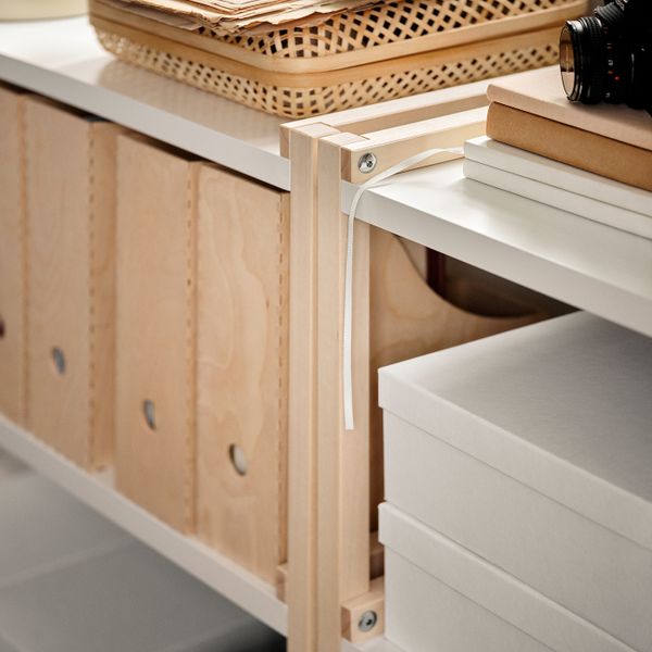 Открытый стеллаж, осина/белый 70x34x154 см IKEA EKENABBEN ЭКЕНАББЕН 304.878.15 - фото 6