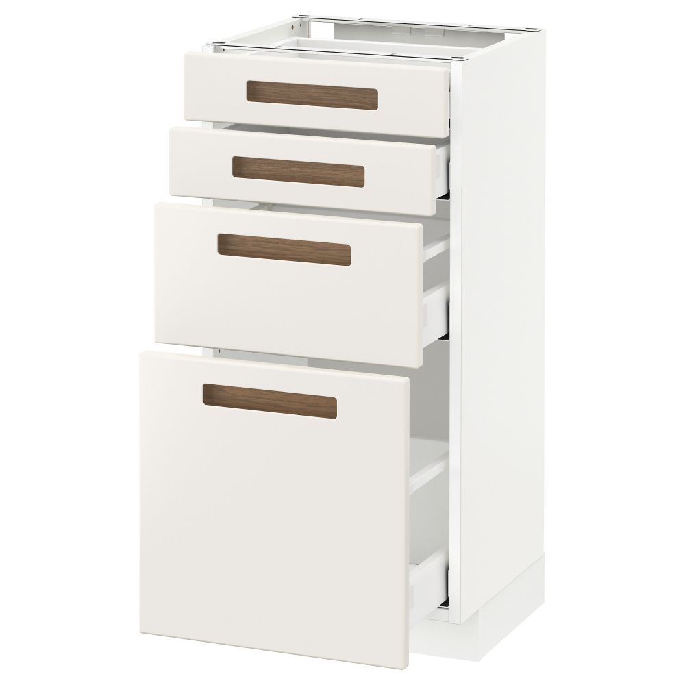 Напольный шкаф 4 фронтальных панели, 4 ящика МЕТОД / МАКСИМЕРА, белый, Мэрста белый - схема-чертеж с размерами