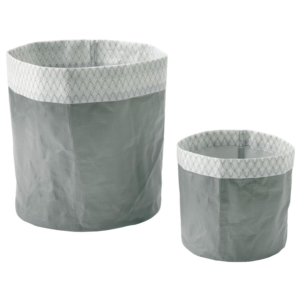 Кашпо,2 штуки КОЛОКВИНТ, серый - фото 1