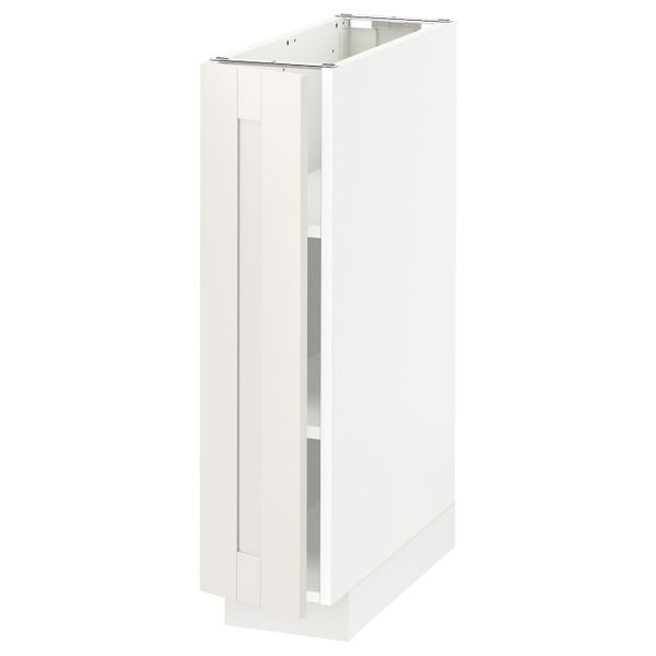 Напольный шкаф с полками, белый/Сэведаль белый 20x60 см IKEA METOD МЕТОД 092.229.64 - схема-чертеж с размерами
