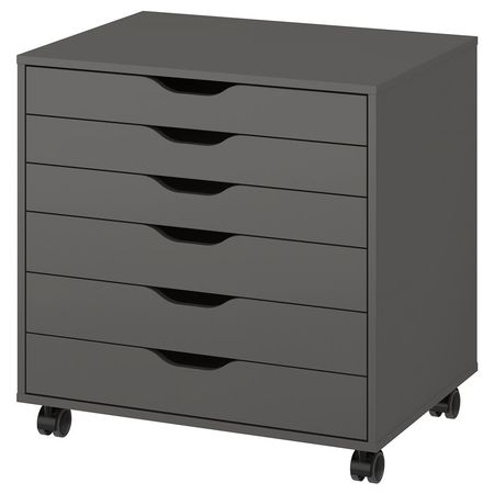 ALEX Тумба с ящиками на колесах - темно-серый 67x66 см