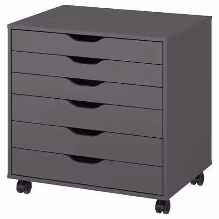 ALEX Тумба с ящиками на колесах - темно-серый 67x66 см