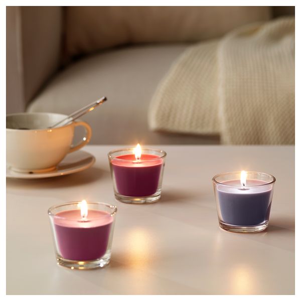 Ароматическая свеча в стакане БРЭККА, темно-сиреневый, Сливовый пирог - фото 2