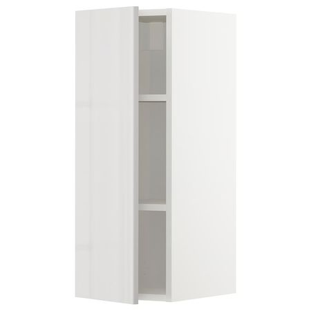 METOD Навесной шкаф с полками - белый/Ringhult светло-серый 30x80 см