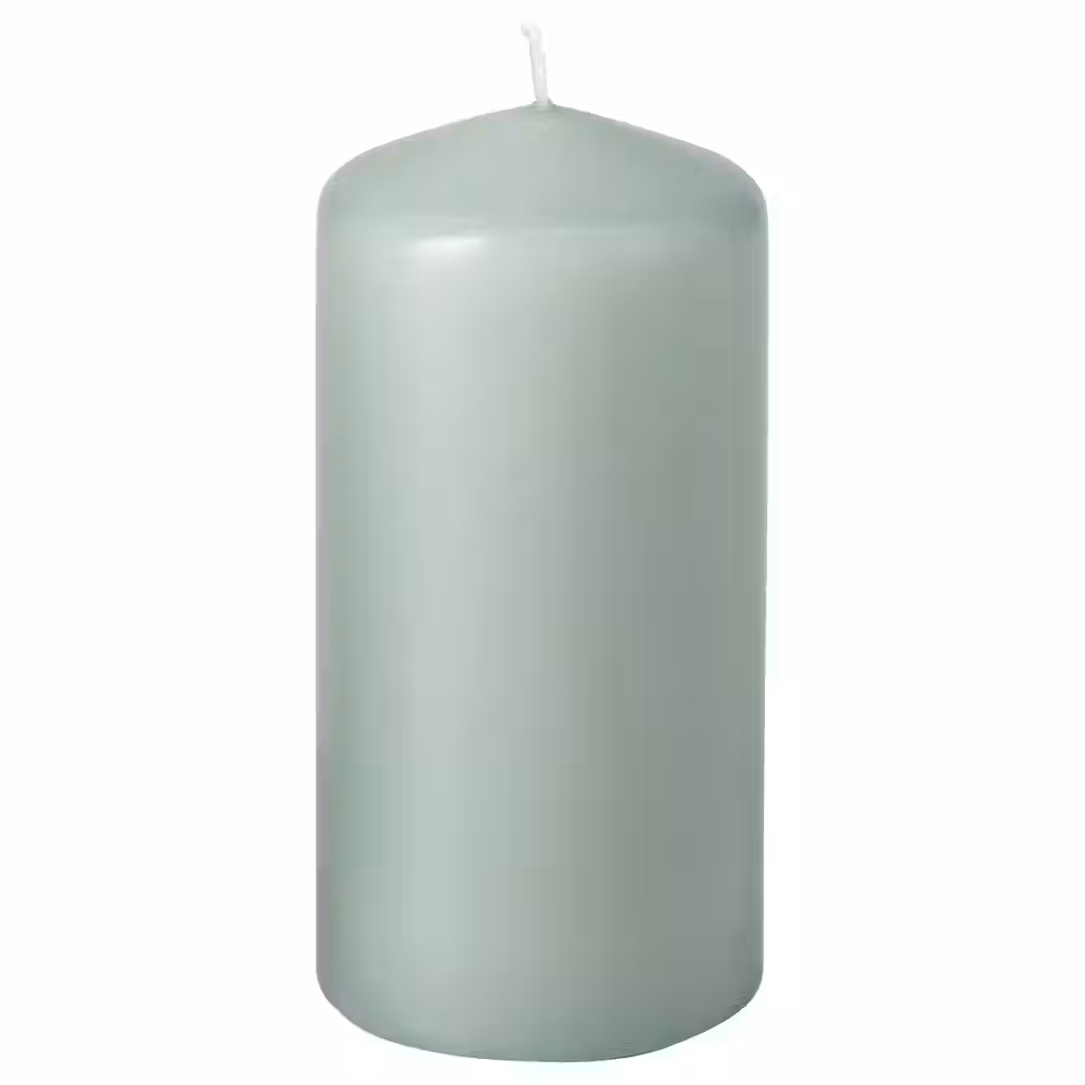 DAGLIGEN Неароматическая формовая свеча - светлый серо-зеленый 14 см 40 ч - фото 1