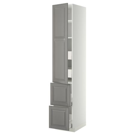 Высокий шкаф + полки, 4ящик, дверцы, 2фасада, 40x60x220 cm IKEA METOD МЕТОД, MAXIMERA МАКСИМЕРА 193.647.45