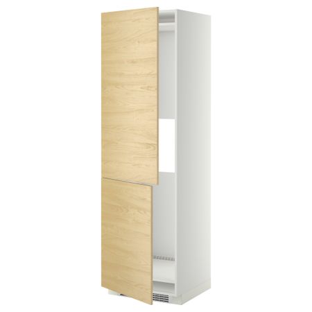 Высокий шкаф для холодильника или морозильник МЕТОД, белый, Тингсрид береза