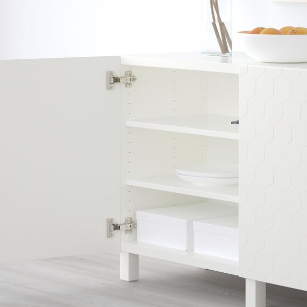 Комбинация для хранения с дверцами, белый/вассвик/стуббарп белый 180x40x74 см IKEA БЕСТО 492.666.68 - фото 3