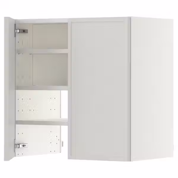 METOD Навесной шкаф д/вытяжки/полка/дверь - белый/Aspudden светло-серый 60x60 см - фото 1