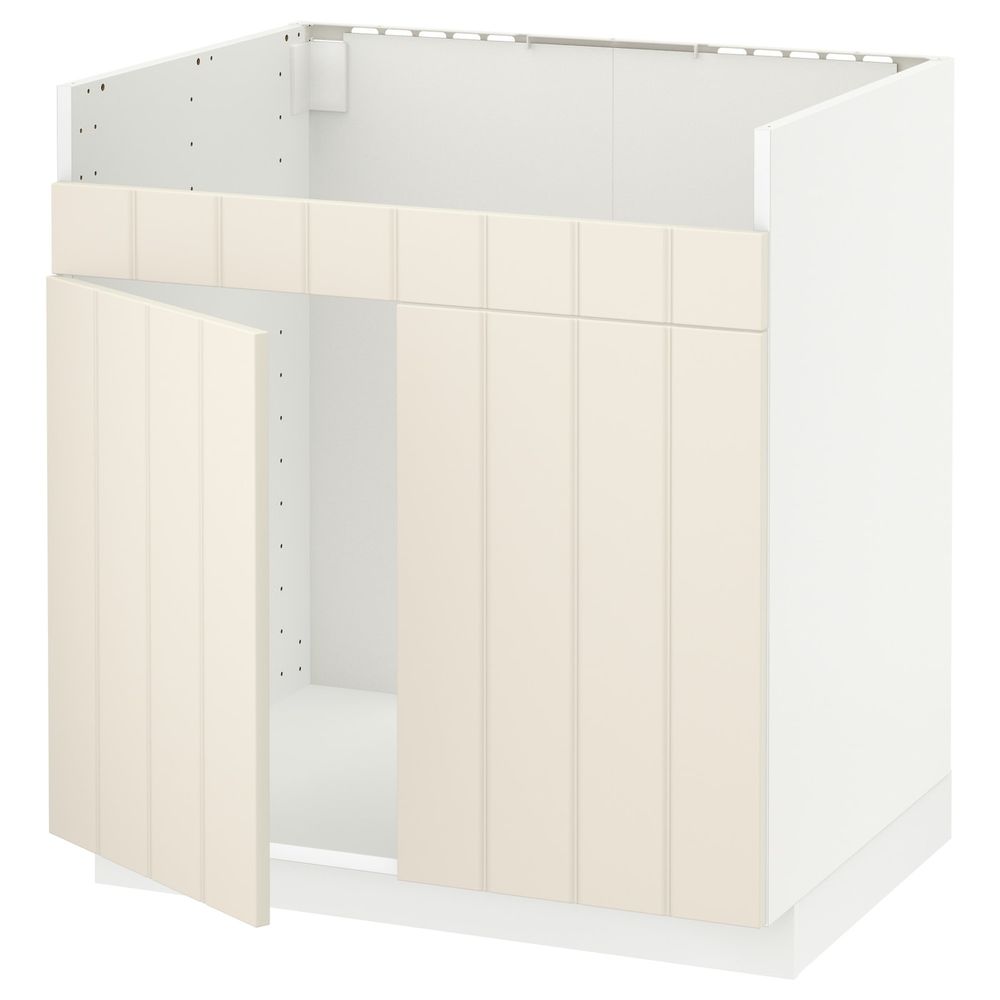Напольный шкаф для двойной мойки ХАВСЕН, белый/Хитарп белый с оттенком 80x60 см IKEA METOD МЕТОД 492.803.01 - схема-чертеж с размерами