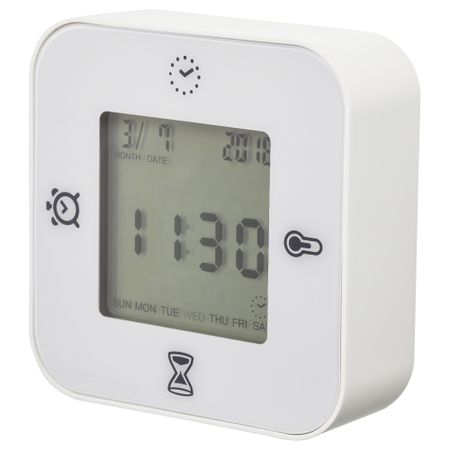 Часы, термометр, будильник, таймер, белый IKEA KLOCKIS КЛОККИС 802.770.04