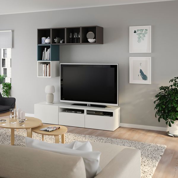 Комбинация для ТВ, 180x42x170 cm IKEA EKET/BESTÅ 394.377.41 - фото 3