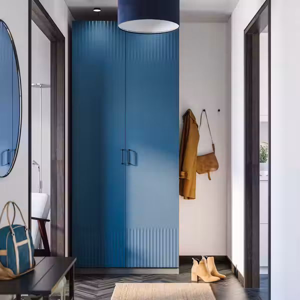 PAX / FYRUDDEN Гардероб, комбинация - темно-серый/синий 100x60x236 см - фото 2