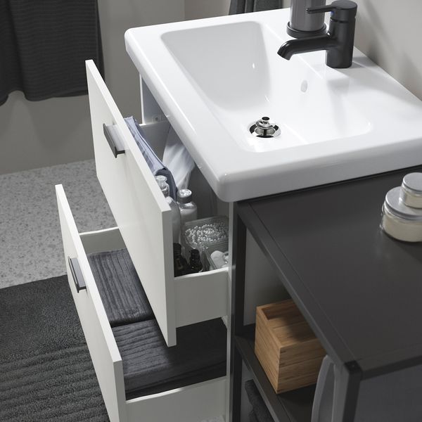 Комплект мебели для ванной,15 предмета, 102x43x65 cm IKEA TVÄLLEN ЛЕН ТВЭЛЛЕН, BEGIVENHET БЕГИВЕНХЕТ 394.193.70 - фото 4