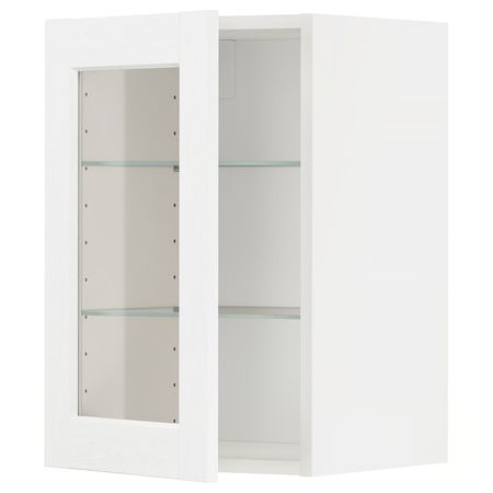 METOD Навесной шкаф/полки/стеклян дверца