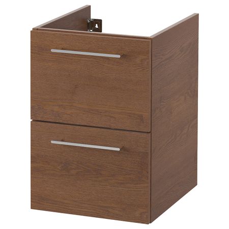 Шкаф для раковины с 2 ящ, под коричневый мореный ясень 40x47x58 см IKEA GODMORGON ГОДМОРГОН 304.579.36