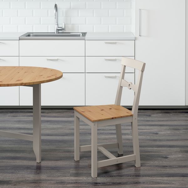 Стул, светлая морилка антик/серый IKEA GAMLEBY ГЭМЛЕБИ 303.608.78 - фото 5