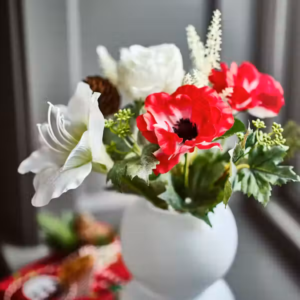 VINTERFINT Искусственный букет - д/дома/улицы красный/белый 38 см - фото 2