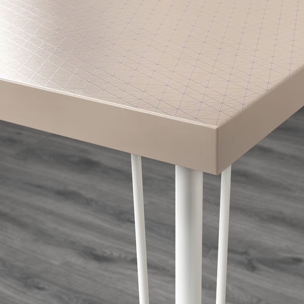 Стол, геометрический бежевый, белый, 120x60 см IKEA ЛИННМОН / КРИЛЛЕ 392.793.22 - схема-чертеж с размерами
