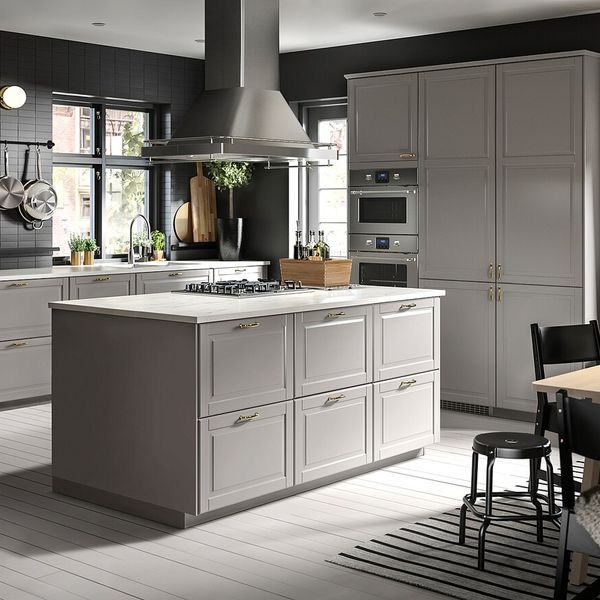 Дверца для напольного углового шкафа, 2шт, серый 25x80 см IKEA BODBYN БУДБИН 103.670.41 - схема-чертеж с размерами